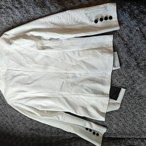 White open front blazer
